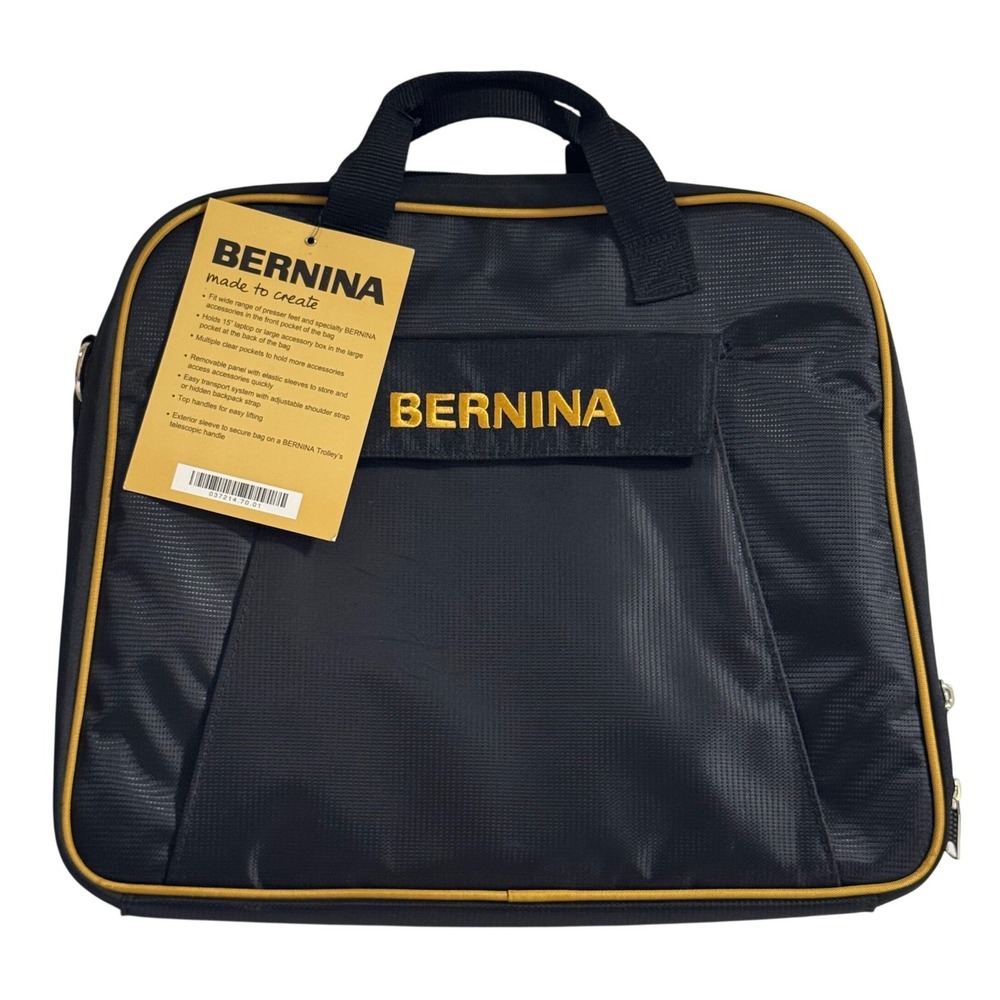 Bernina Accessory and Laptop Bag Black Gold Laptop Case NWT